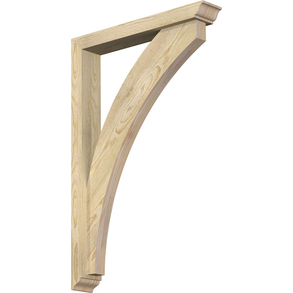 Ekena Millwork Thorton Traditional Rough Sawn Bracket w/ Offset Brace, Douglas Fir, 4"W x 24"D x 36"H BKT0402X24X36THR01RDF - main